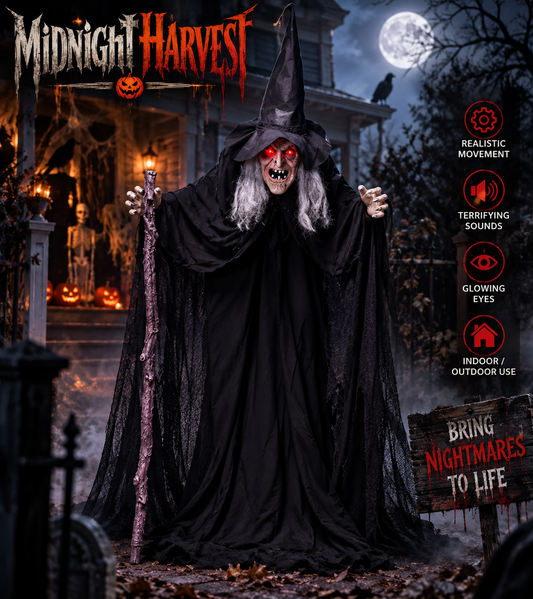 MidnightHarvest™ Haunted Porch Witch