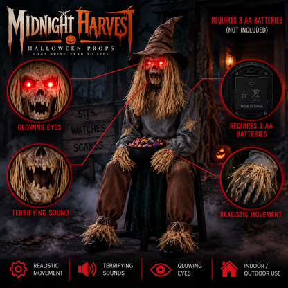MidnightHarvest™ Trick-or-Terror Scarecrow