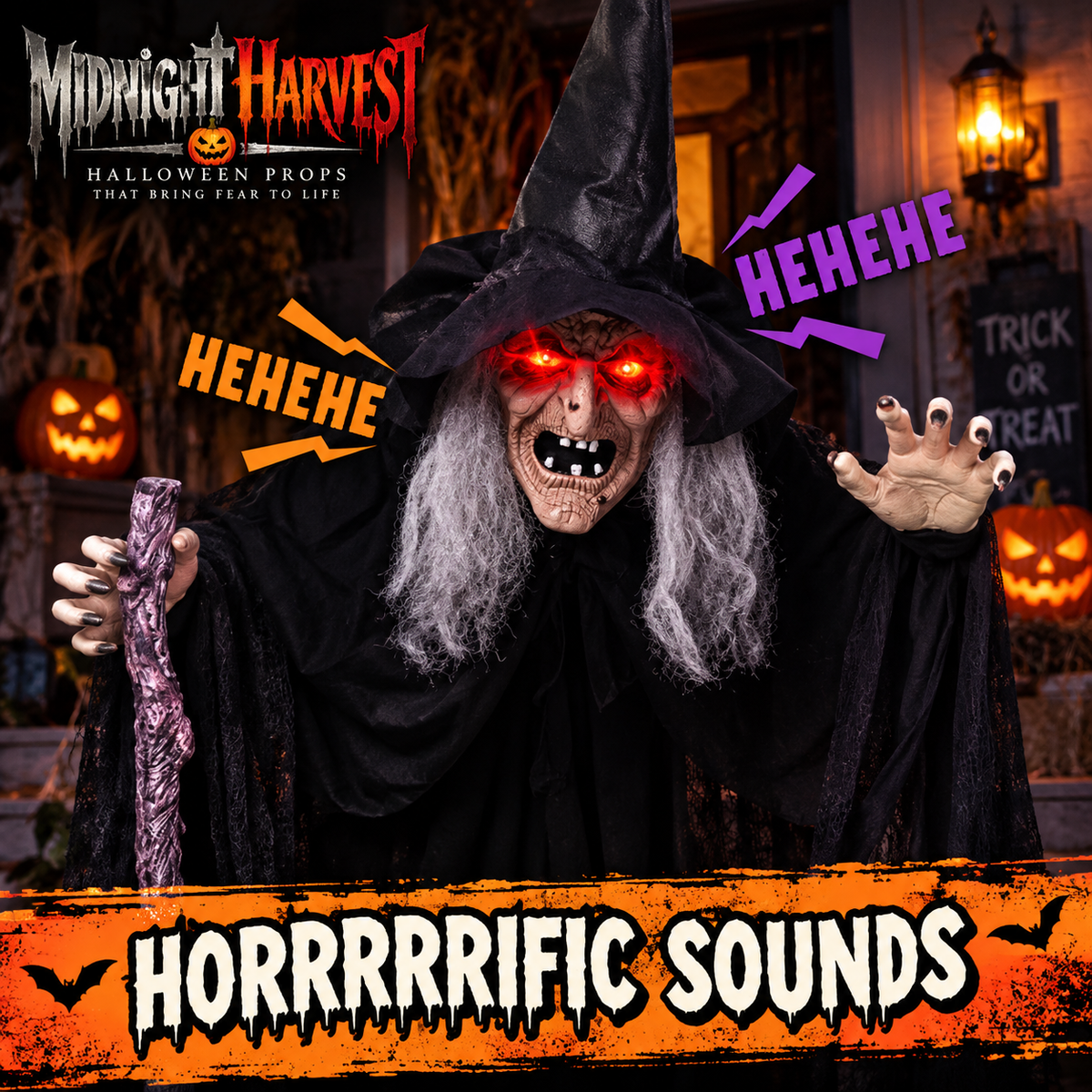 MidnightHarvest™ Haunted Porch Witch