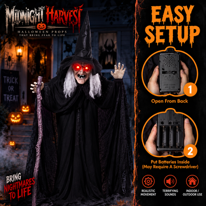 MidnightHarvest™ Haunted Porch Witch